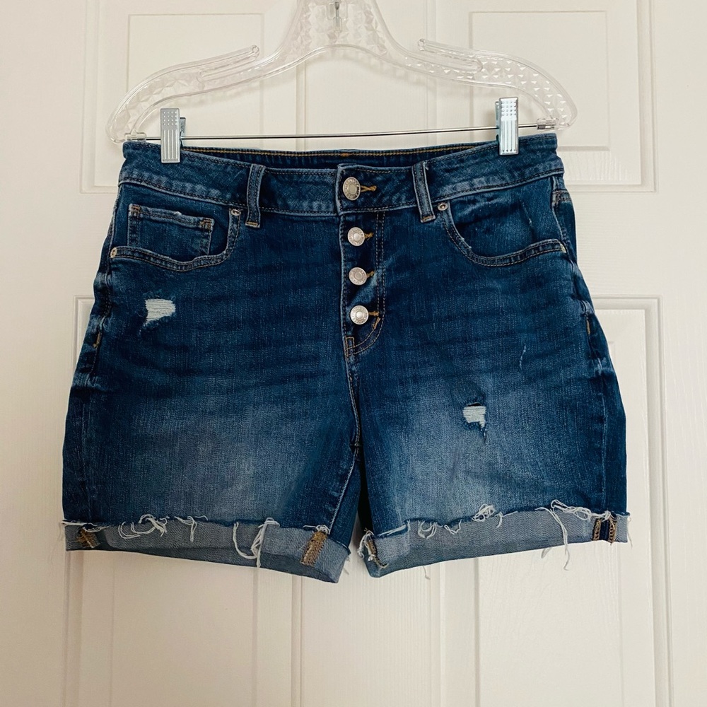 Maurice’s High Rise Button Fly shorts.